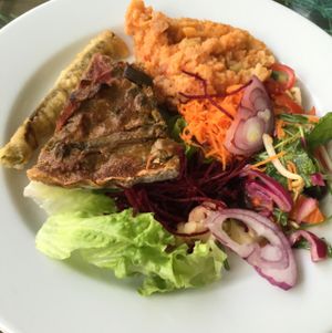 Hot and cold buffet selection. Delicious! at Salsa Verde in Evora