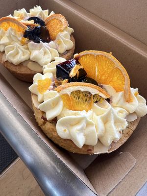 Plum and orange cupcake  at Queen Sally's Diamond Deli in Wellington