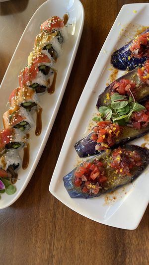 Kailua roll & eggplant tataki   at Tane Vegan Izakaya in Berkeley