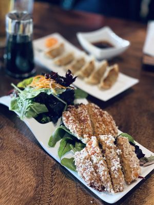 Katsu and Gyoza  at Tane Vegan Izakaya in Berkeley