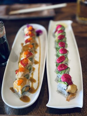 Pokai and Ewa rolls  at Tane Vegan Izakaya in Berkeley
