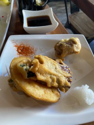 Shared Plates - Tempura (fried veggies, tastey and gf)  at Tane Vegan Izakaya in Berkeley