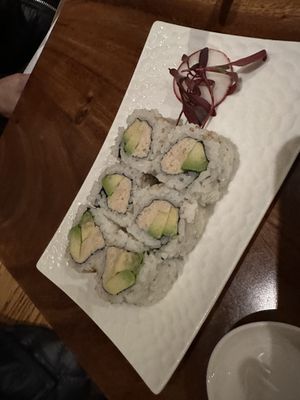 California roll  at Tane Vegan Izakaya in Berkeley