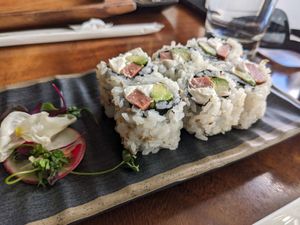 Philadelphia rolls at Tane Vegan Izakaya in Berkeley