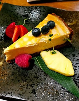 Passion fruit cheesecake #Veganuary at Tane Vegan Izakaya in Berkeley