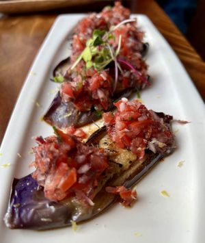 Eggplant tatakii  at Tane Vegan Izakaya in Berkeley