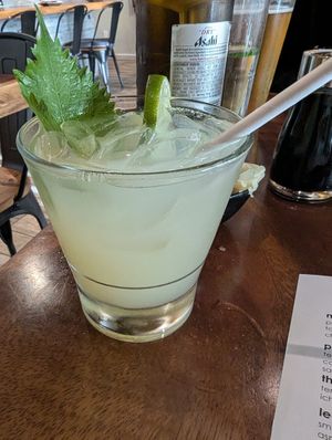 Shiso lemonade at Tane Vegan Izakaya in Berkeley
