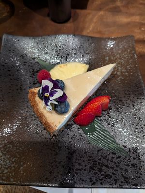 Yuzu cheesecake at Tane Vegan Izakaya in Berkeley