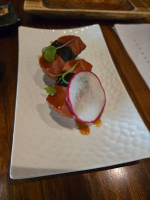 Bean curd nigiri at Tane Vegan Izakaya in Berkeley