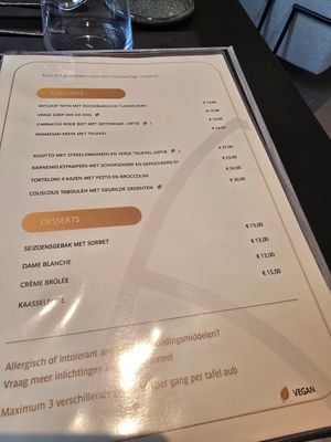 Menu January 2025 at Vege•ta•ble in Wortegem-petegem