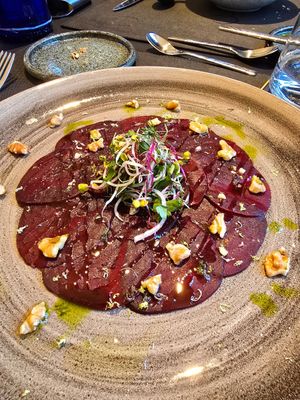 Carpaccio red beet (without the goat cheese) at Vege•ta•ble in Wortegem-petegem