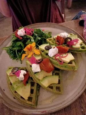 Green waffle at Alchemy in Ubud