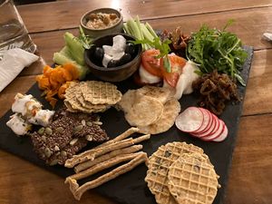 Vegan cheese board  at Alchemy in Ubud