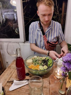 Big salad bowl from the bar at Alchemy in Ubud