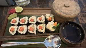 Raw vegan sushi  at Alchemy in Ubud