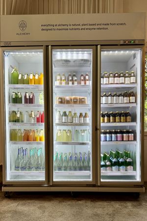 Juices, booch, etc for take-away on glass bottles  #Veganuary at Alchemy in Ubud