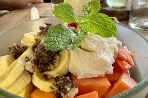 Custom breakfast bowl from the bar #Veganuary at Alchemy in Ubud