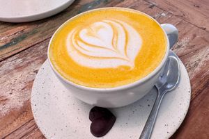 Turmeric latte  at Alchemy in Ubud