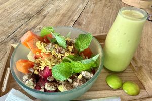 Custom bowl from the breakfast bar  at Alchemy in Ubud