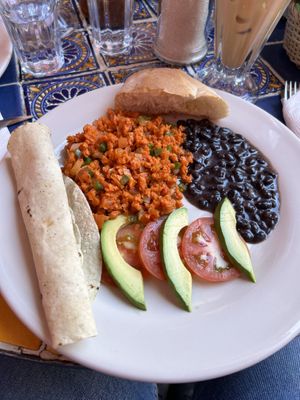 Soya scramble and they gave us tortillas for the table to sharee  at Cafe Los Cuiles in Oaxaca