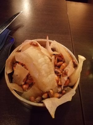 Yuca chips with corn at Antu Kitchen in Stockholm