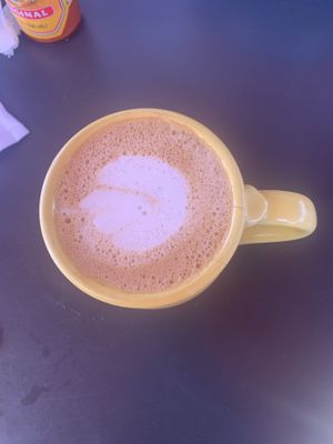 Almond milk latte   at Snooze in La Jolla