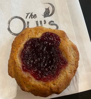 Jam thumbprint cookie  at The Owl's Nest in Olympia