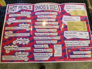 Menu at Wunderbar in Rotterdam