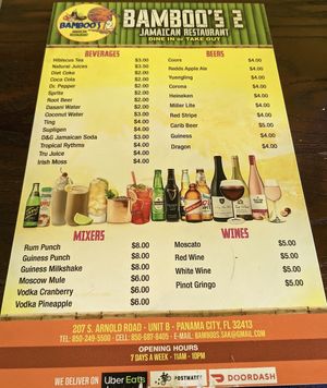   at Bamboo's 2 Jamaican Restaurant in Panama City Beach