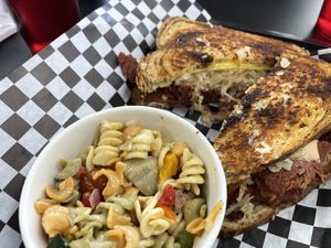 Reuben with a side of Macaroni Salad  at Midtown Vegan Deli & Market in Tucson