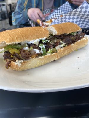 Philly chzsteak (it didn’t look like other photos I saw, I had to ask for the cheese sauce) it was delicious !  #Veganuary at Midtown Vegan Deli & Market in Tucson