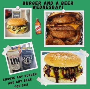 Burger and a beer Wednesday! Any burger and any beer for $13! at Midtown Vegan Deli & Market in Tucson