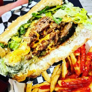 A speciality burger!  at Midtown Vegan Deli & Market in Tucson