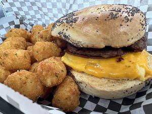 Simple Sammy with tots  at Midtown Vegan Deli & Market in Tucson