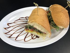 veggie cream cheese sandwich  at Midtown Vegan Deli & Market in Tucson