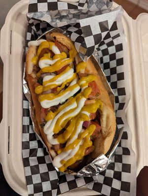 Vegan Sonoran dog at Midtown Vegan Deli & Market in Tucson