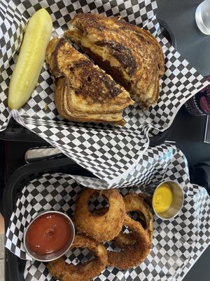 Reuben and onion rings    at Midtown Vegan Deli & Market in Tucson