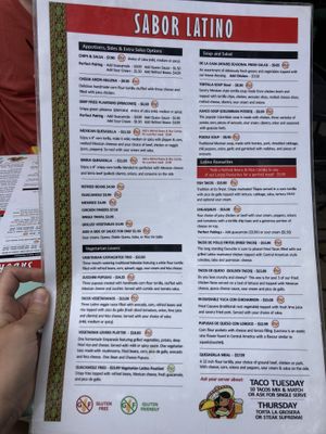 Menú 2024  at Sabor in Brandon