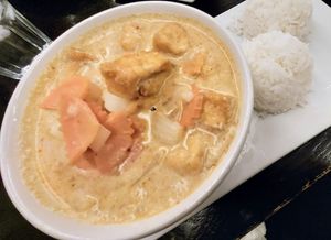 Massamun curry with potatoes and carrots at Spoonful Thai Bistro in West Reading