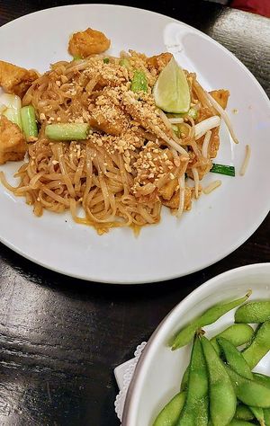 Pad Thai and edamame at Spoonful Thai Bistro in West Reading