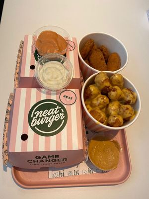 Lots of delicious food! at Neat Burger - Canary Wharf in East London