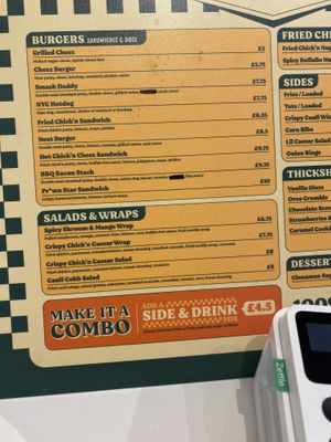 Menu 1  at Neat Burger - Canary Wharf in East London