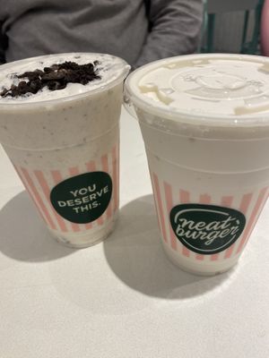 Oreo and vanilla milkshakes  at Neat Burger - Canary Wharf in East London
