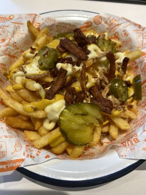 Loaded fries  at Neat Burger - Canary Wharf in East London