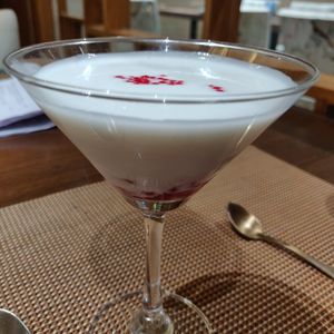 Tub Tim Grob (water chestnuts with coconut cream)-not sure if vegan! #Veganuary at KOVE in Coimbatore