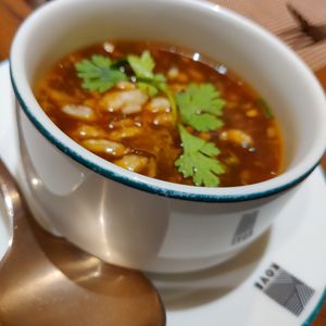 Manchow soup- vegan! #Veganuary at KOVE in Coimbatore