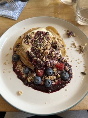 vegan pancakes  at Flour House in Bristol