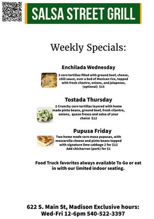 Any of our food options can be customized for our vegetarian and vegan patrons!  Just tell us what you don't want, and we'll make it happen! at Salsa Street Grill in Madison