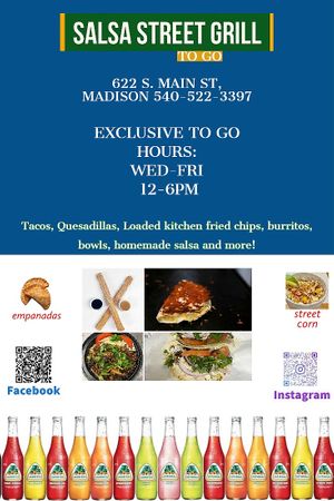 typical hours and opitons at Salsa Street Grill in Madison