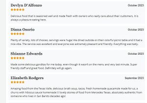 A few recent reviews of our awesome guests.  at Salsa Street Grill in Madison